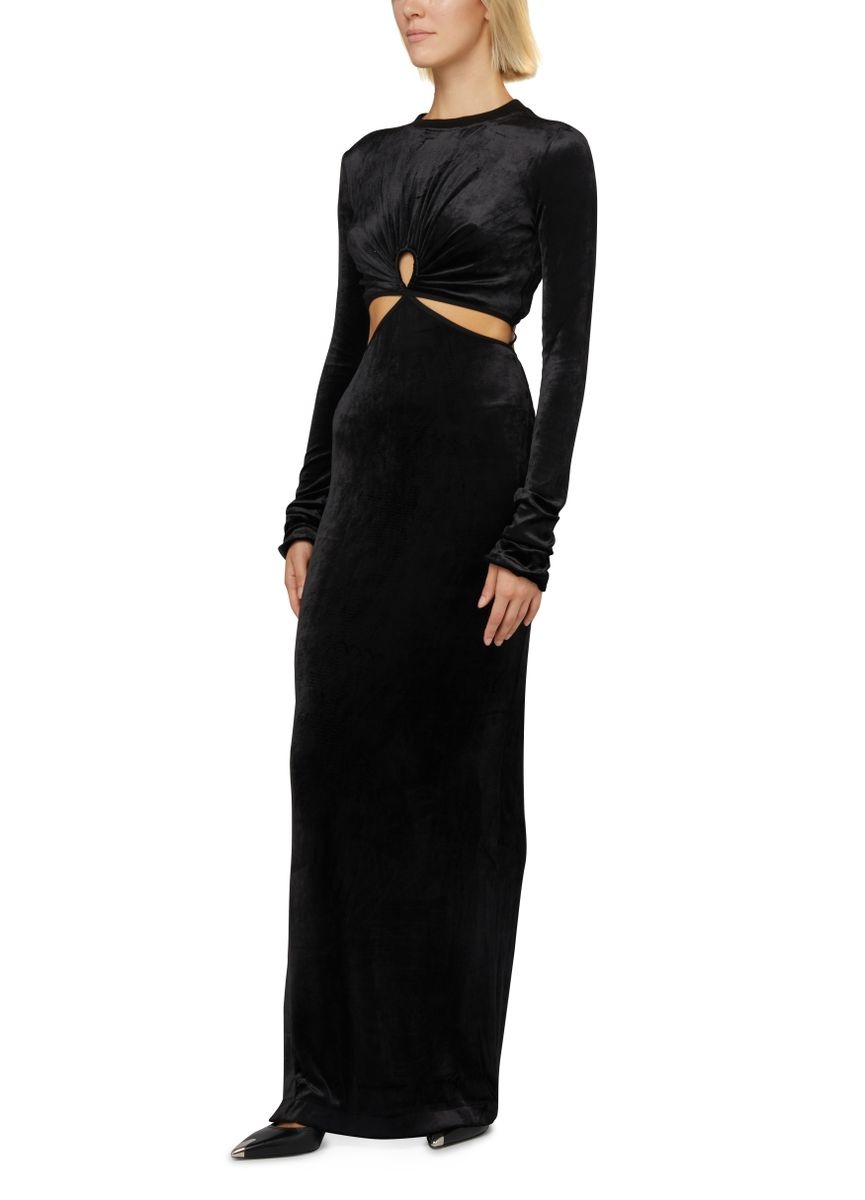 Keyhole long sleeve maxi dress - 2