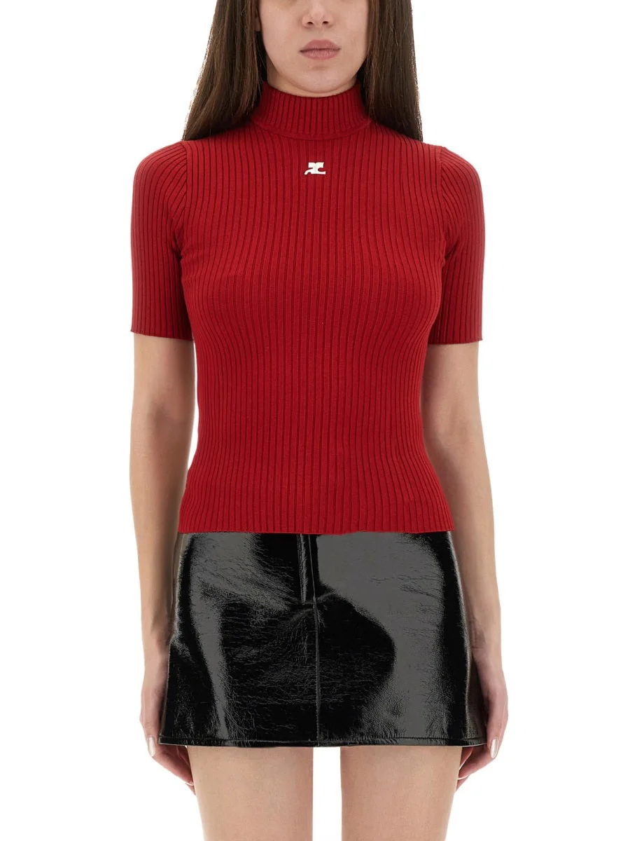 Courreges Women "Reedition" Knitted T-Shirt - 1
