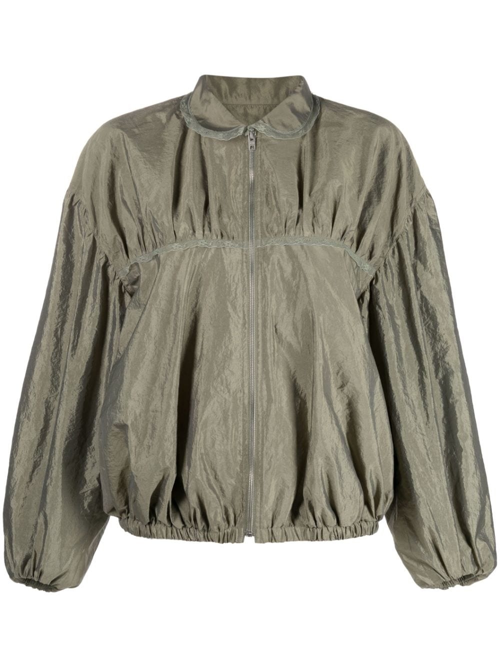 gathered zip-up jacket - 1