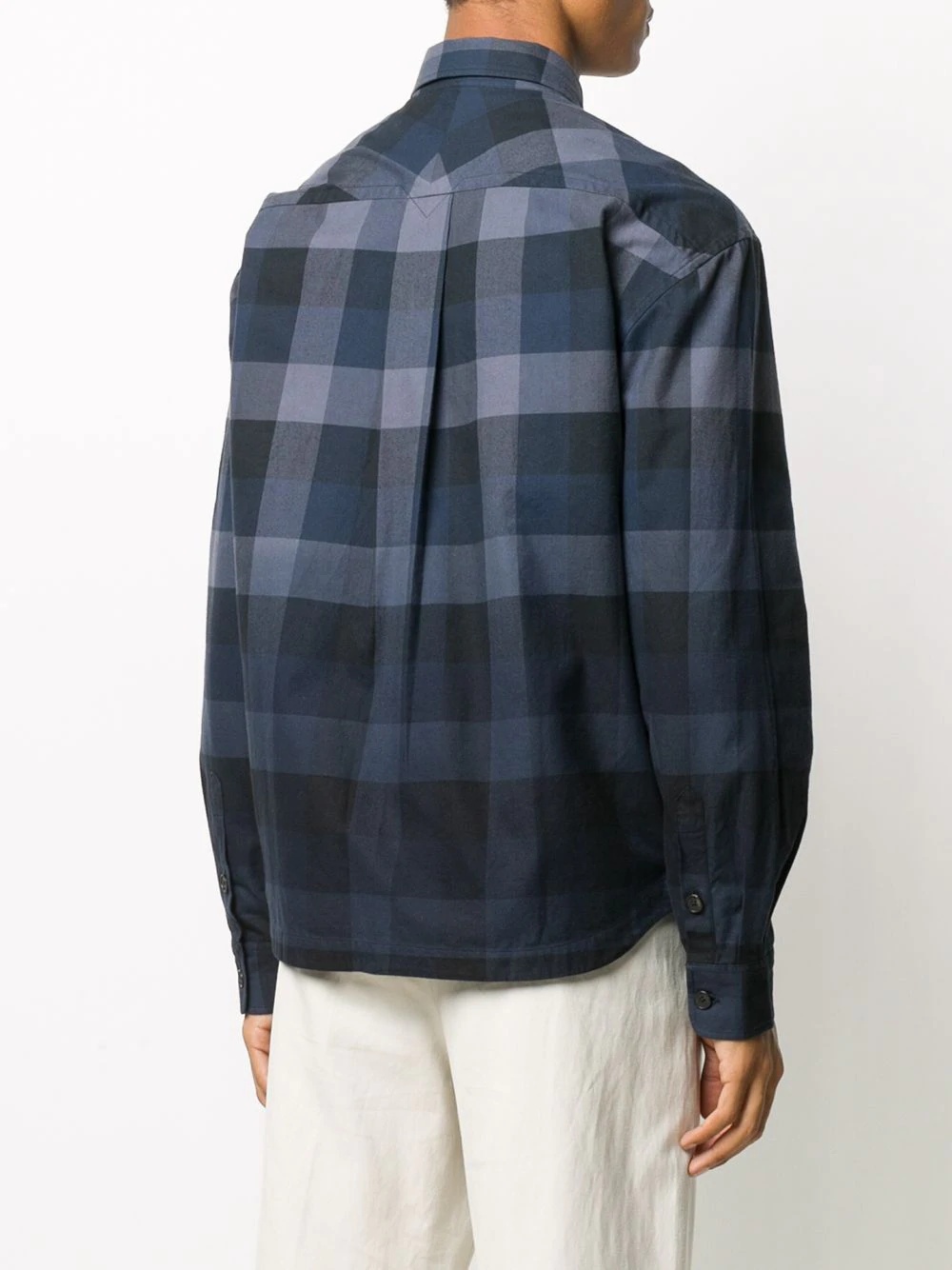 gradient-check long-sleeve shirt - 4