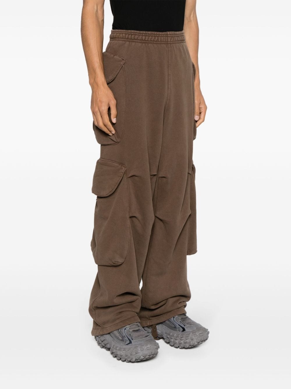 organic-cotton cargo track pants - 4