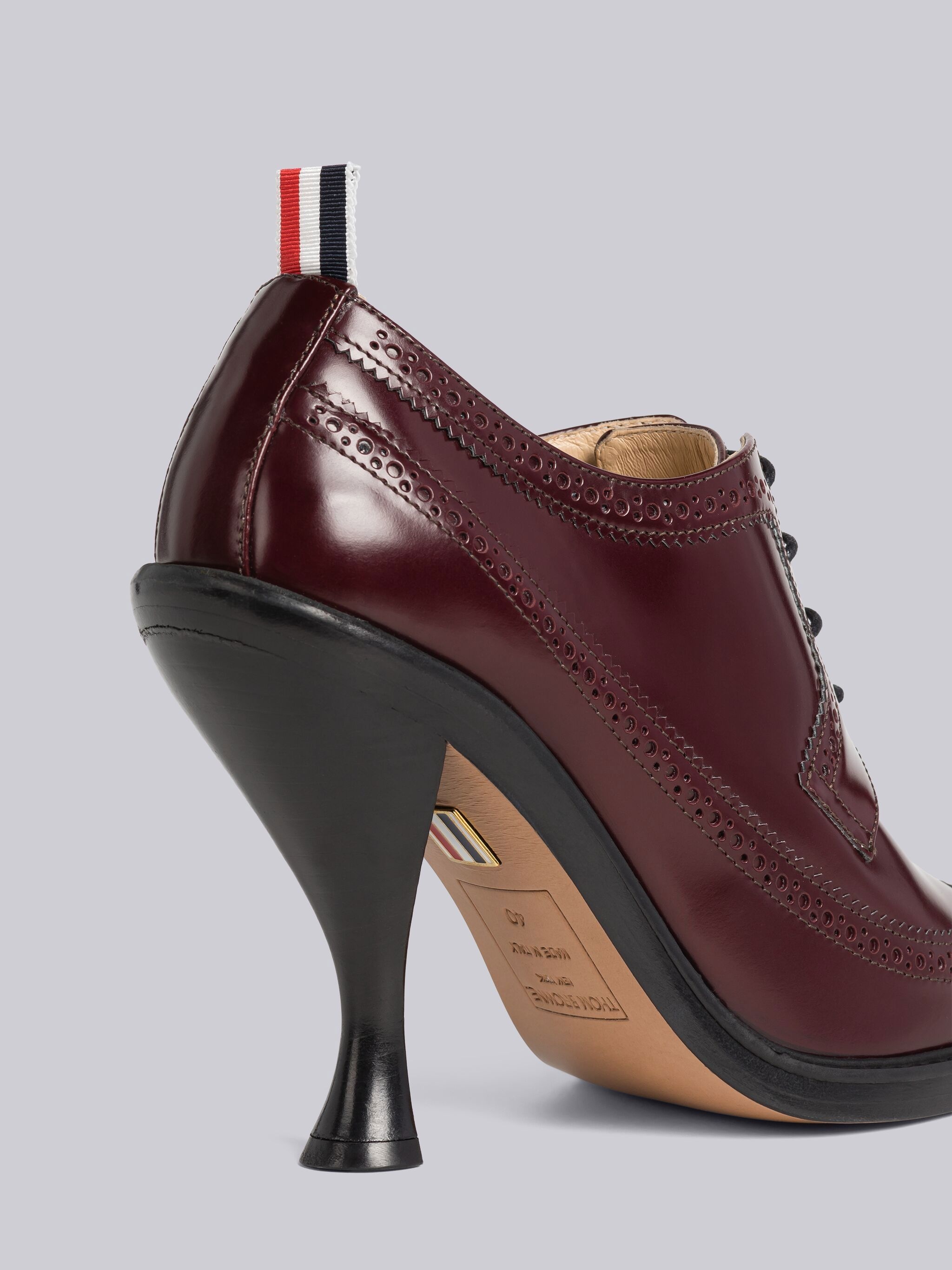 Calf Leather Curved Heel Longwing Brogue - 2