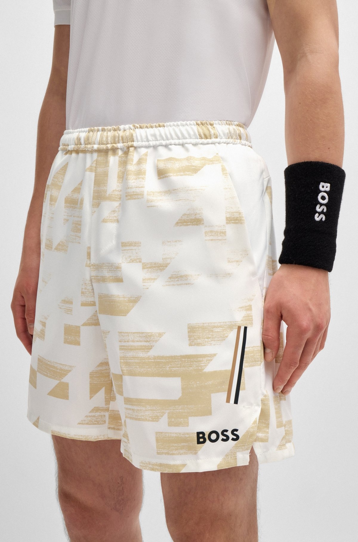 BOSS X MATTEO BERRETTINI WATER-REPELLENT SHORTS WITH LOGO PRINT - 5