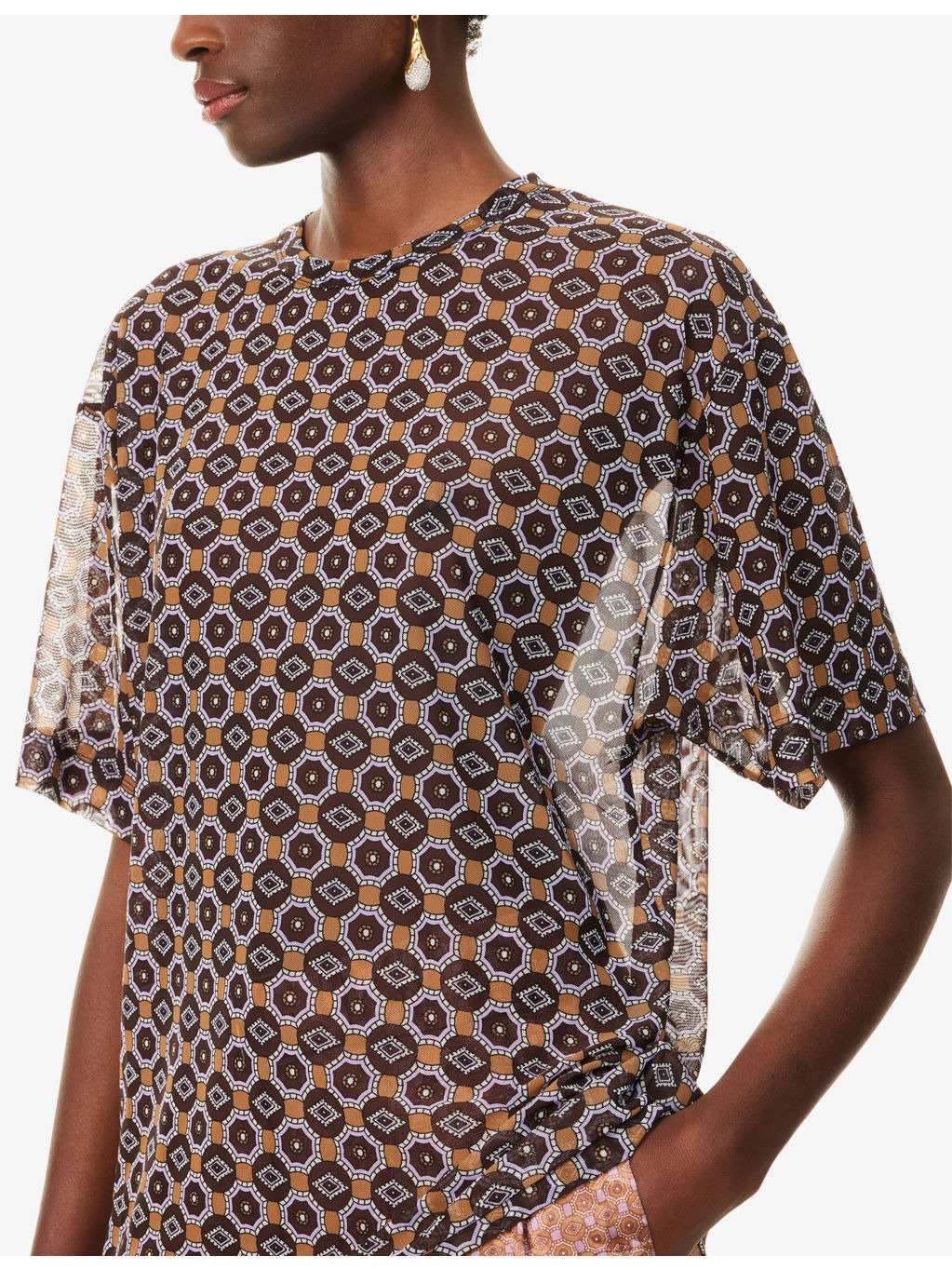 Sheer Oversized Stretch-Jersey T-Shirt - 5