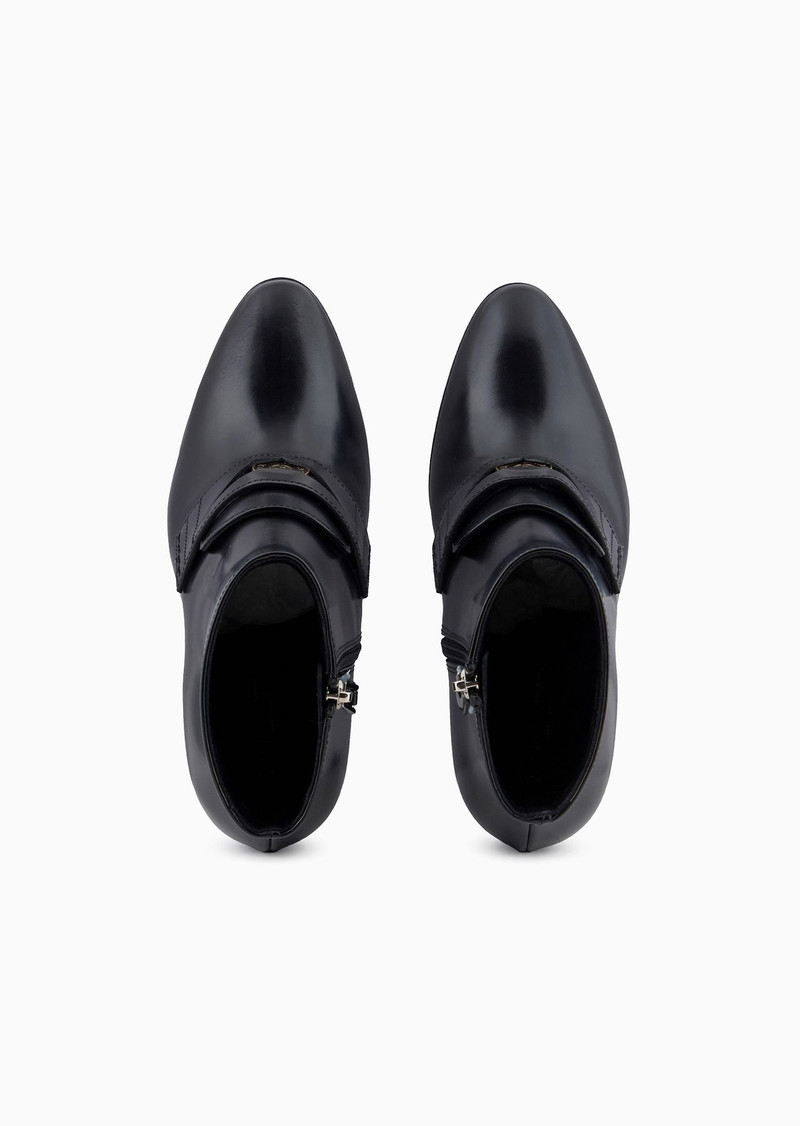 Brushed leather heeled ankle boots 3