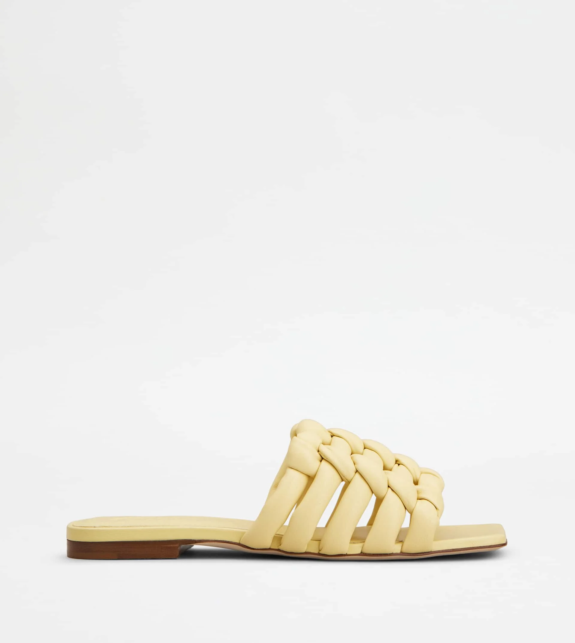 SANDALS IN LEATHER - YELLOW - 1