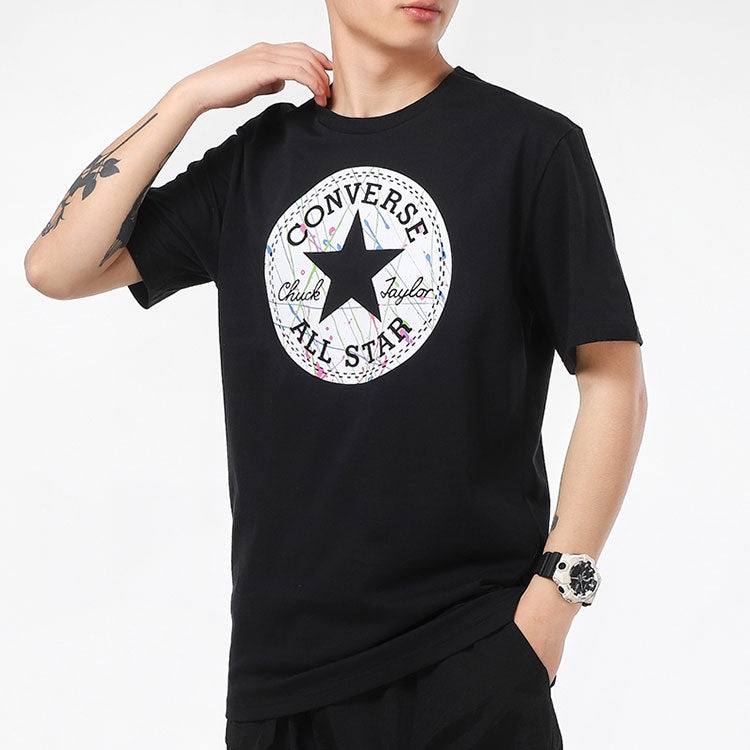 Men's Converse Chuck Pattern Round Neck Casual Sports Breathable Short Sleeve Black 10021506-A01 - 3