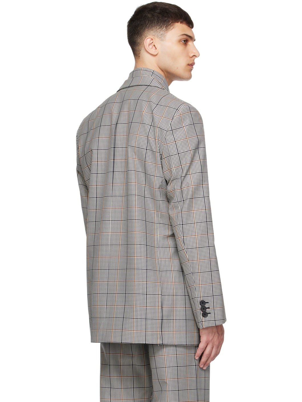 Gray Check Blazer - 3