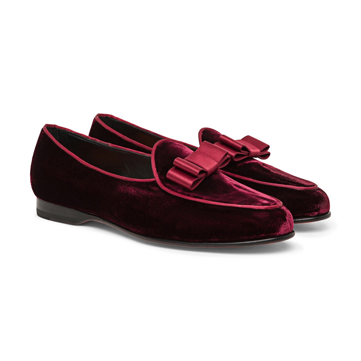 Men's burgundy satin Andrea loafer - 3