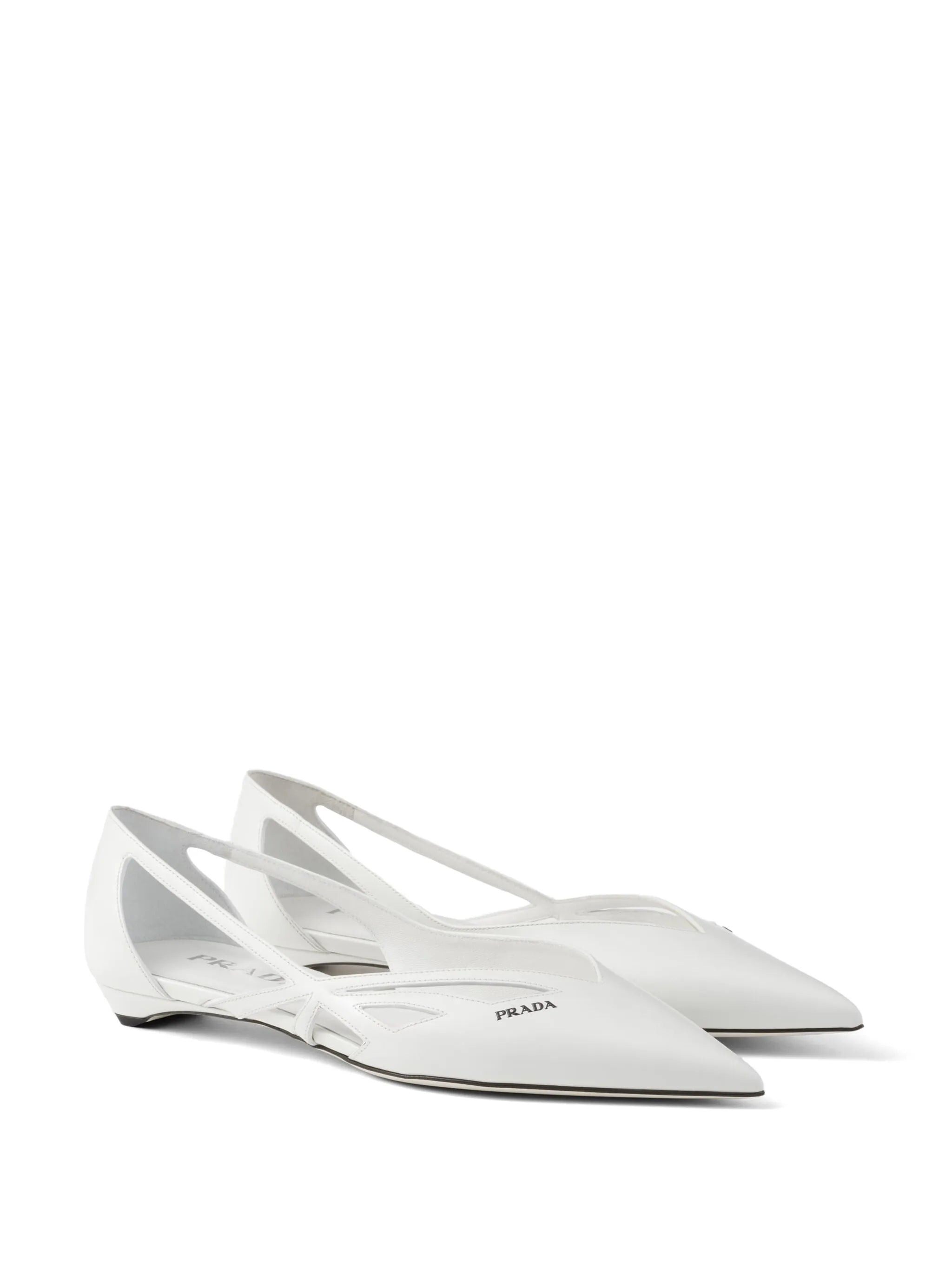 leather cut-out ballerina shoes - 2