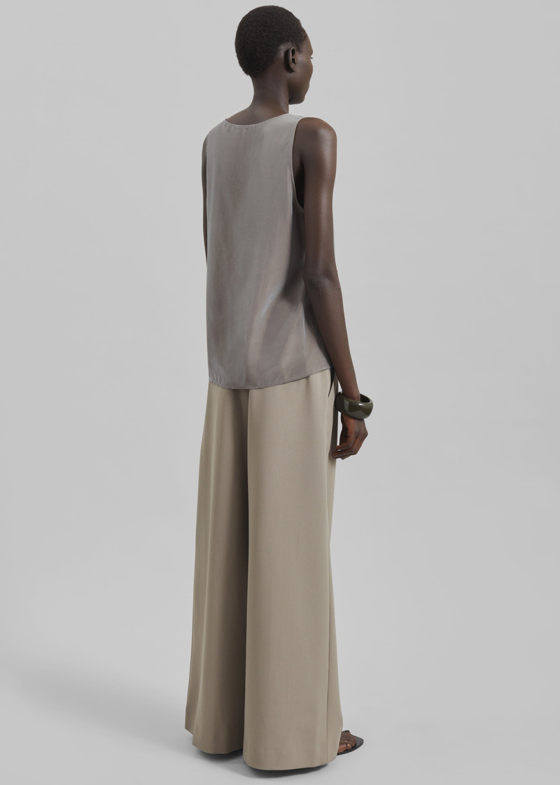 Nivee Lustrous Boxy Tank - Dark Taupe 10