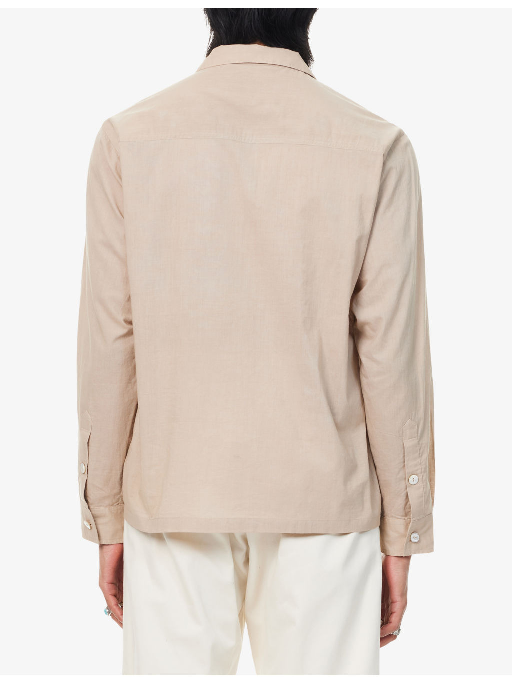 Floral-Embroidered Classic-Collar Cotton Shirt - 4
