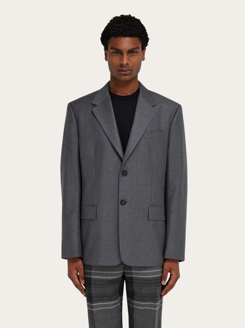 FERRAGAMO Single breasted flannel blazer outlook