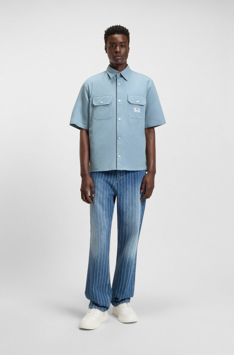 HUGO OVERSIZED-FIT SHIRT IN COTTON TWILL WITH ZIP CLOSURE outlook