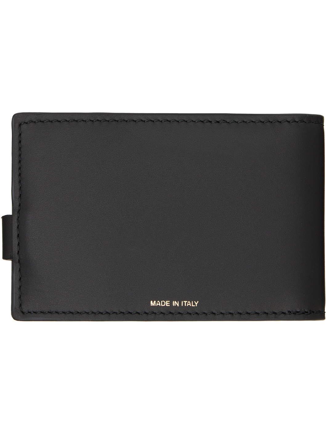 Black Signature Stripe Leather Card Holder - 2