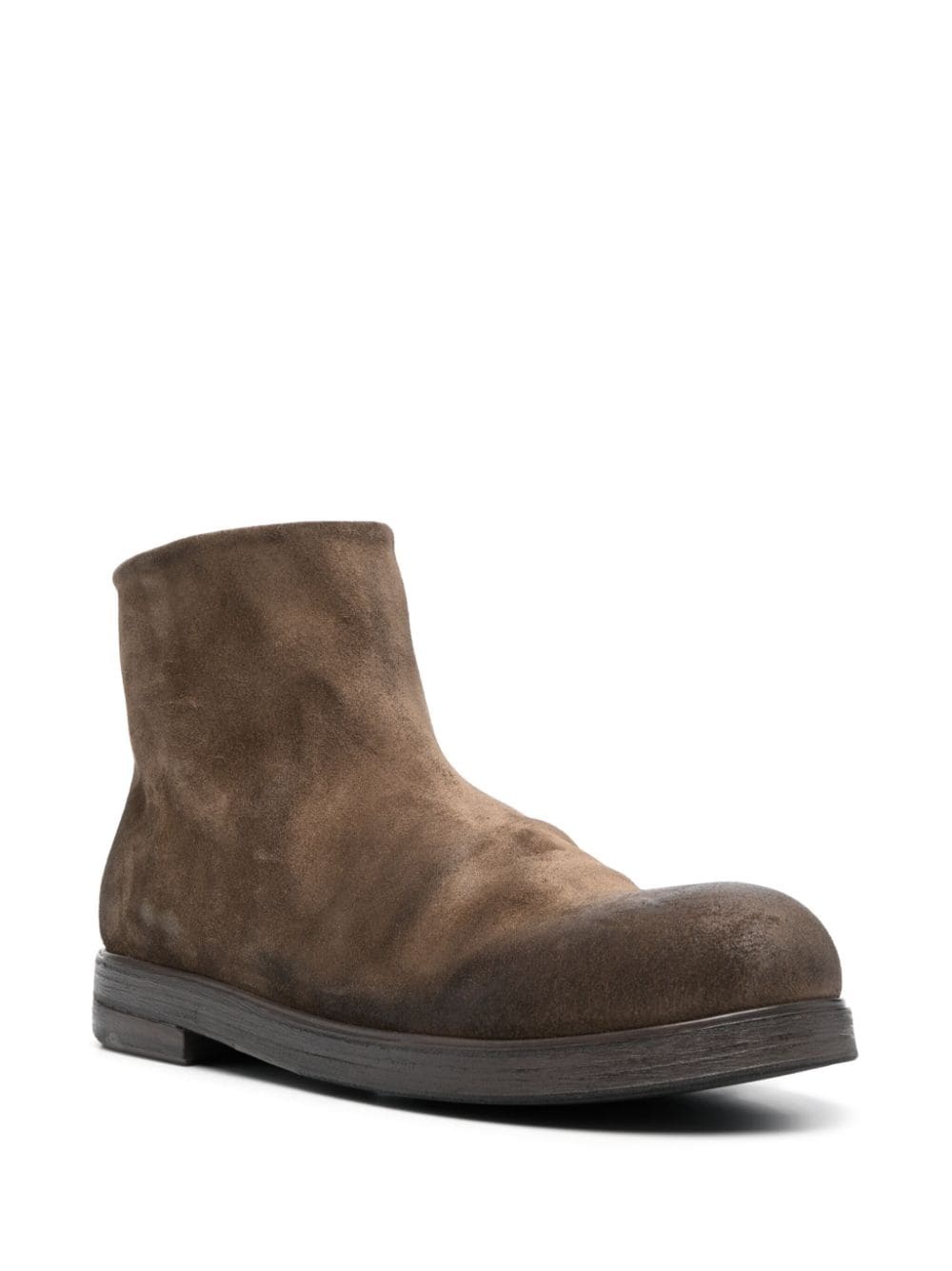 leather round-toe ankle boots - 3
