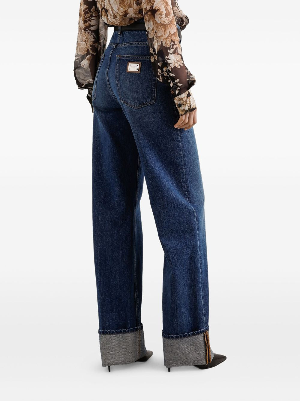 turn-up cuffs jeans - 4