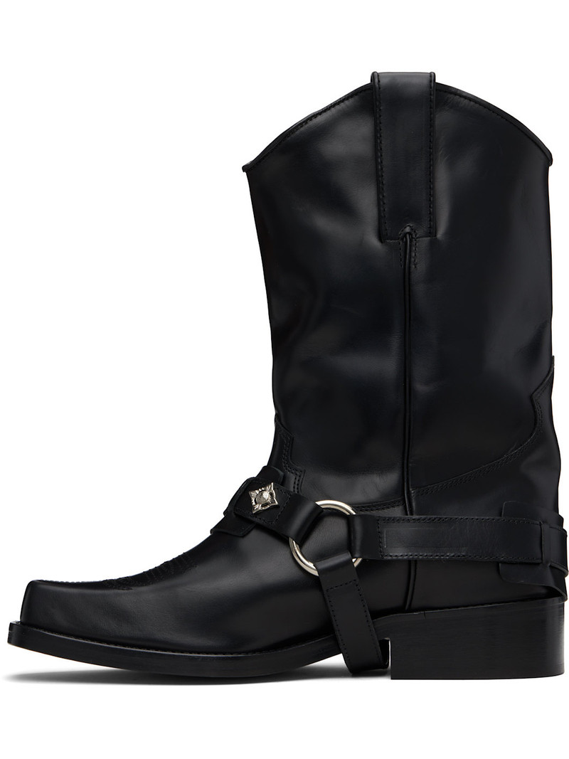 SSENSE Exclusive Black Leather AJ1178 Boots 3