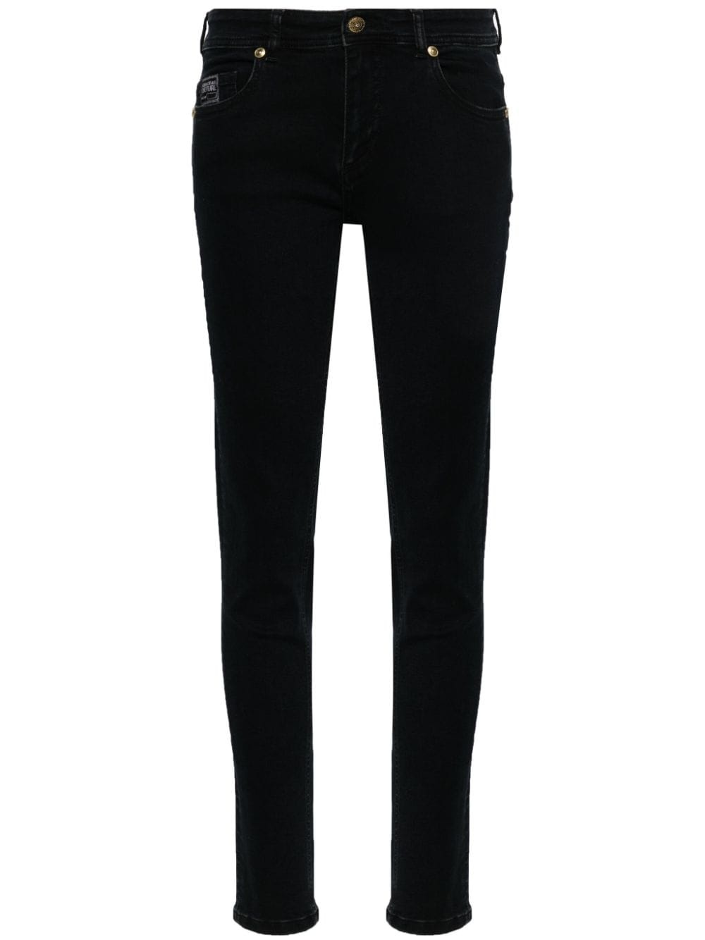 logo-plaque skinny jeans - 1