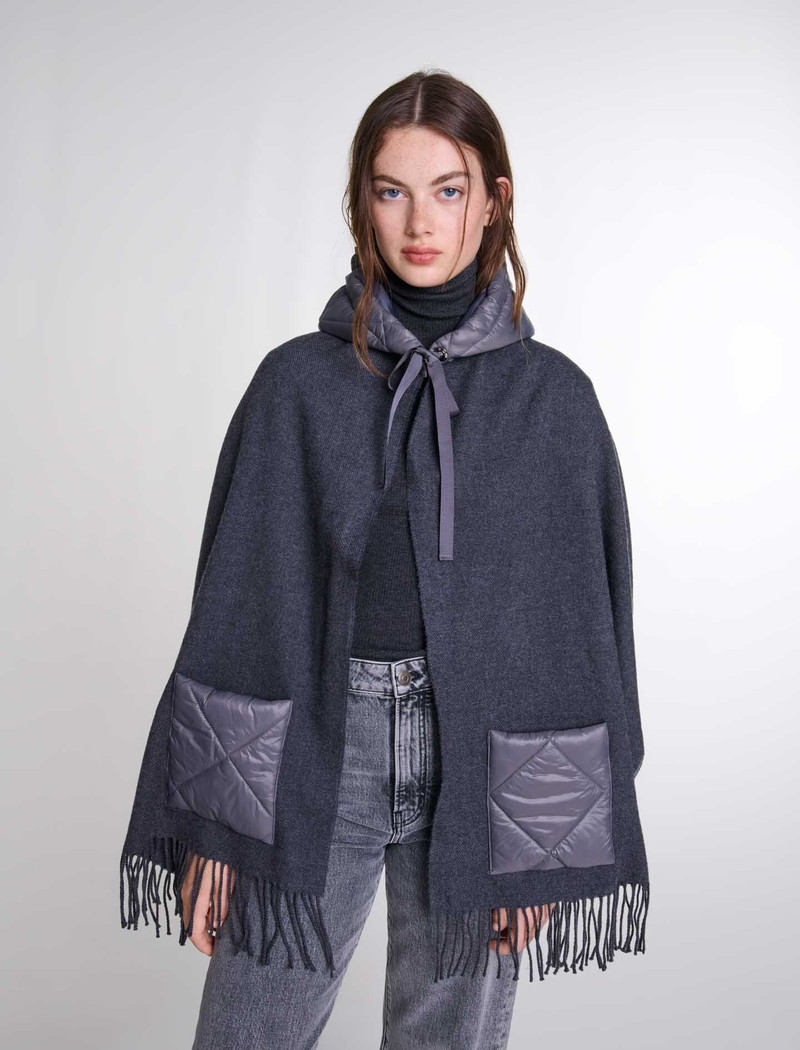 Hooded wool poncho 7