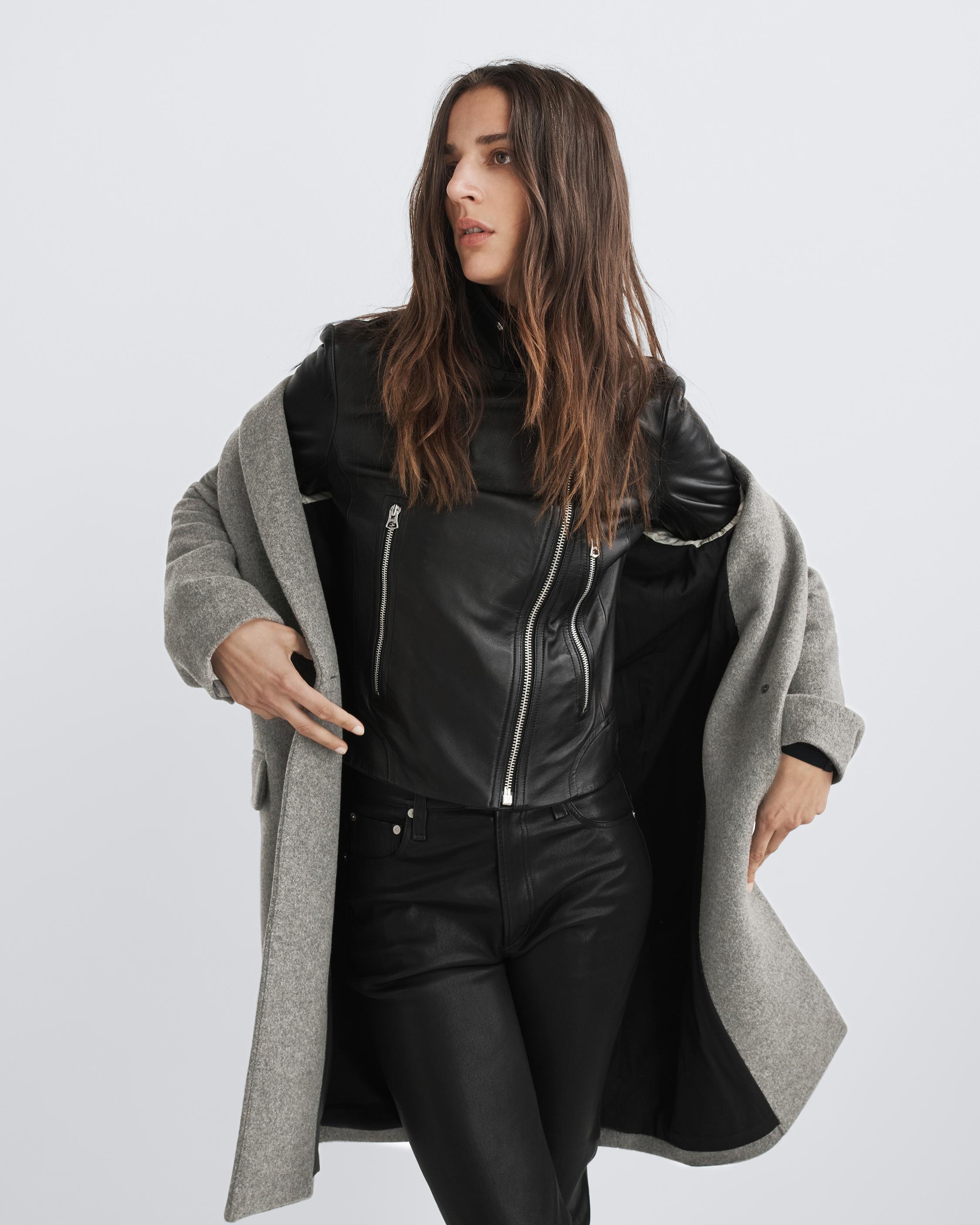 Rag & Bone Ava Italian Wool Coat in Black