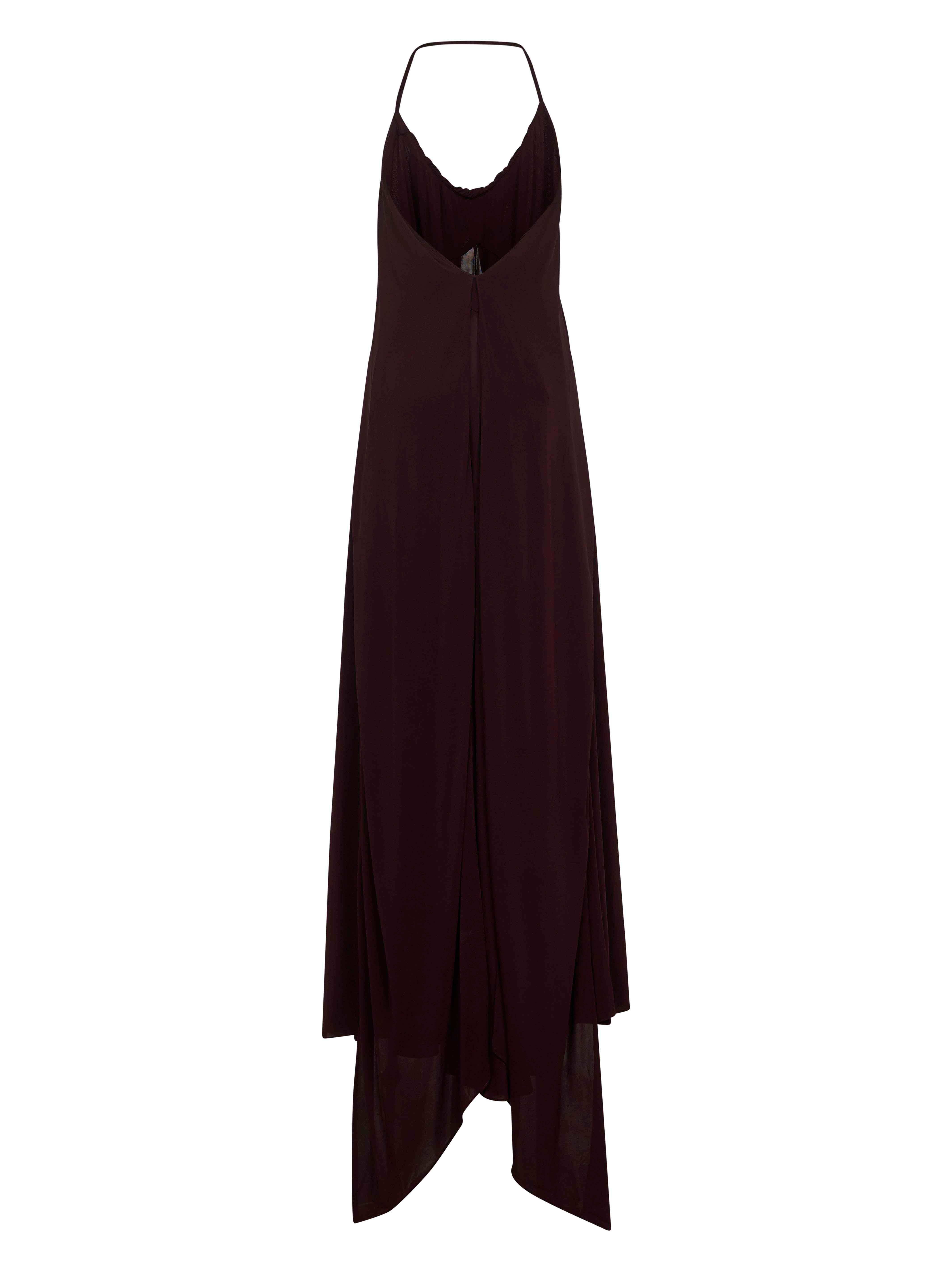 Burgundy jersey long cross dress - 2