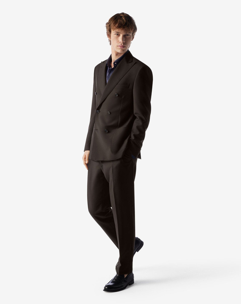 CORNELIANI Dark brown wool and mohair suit outlook