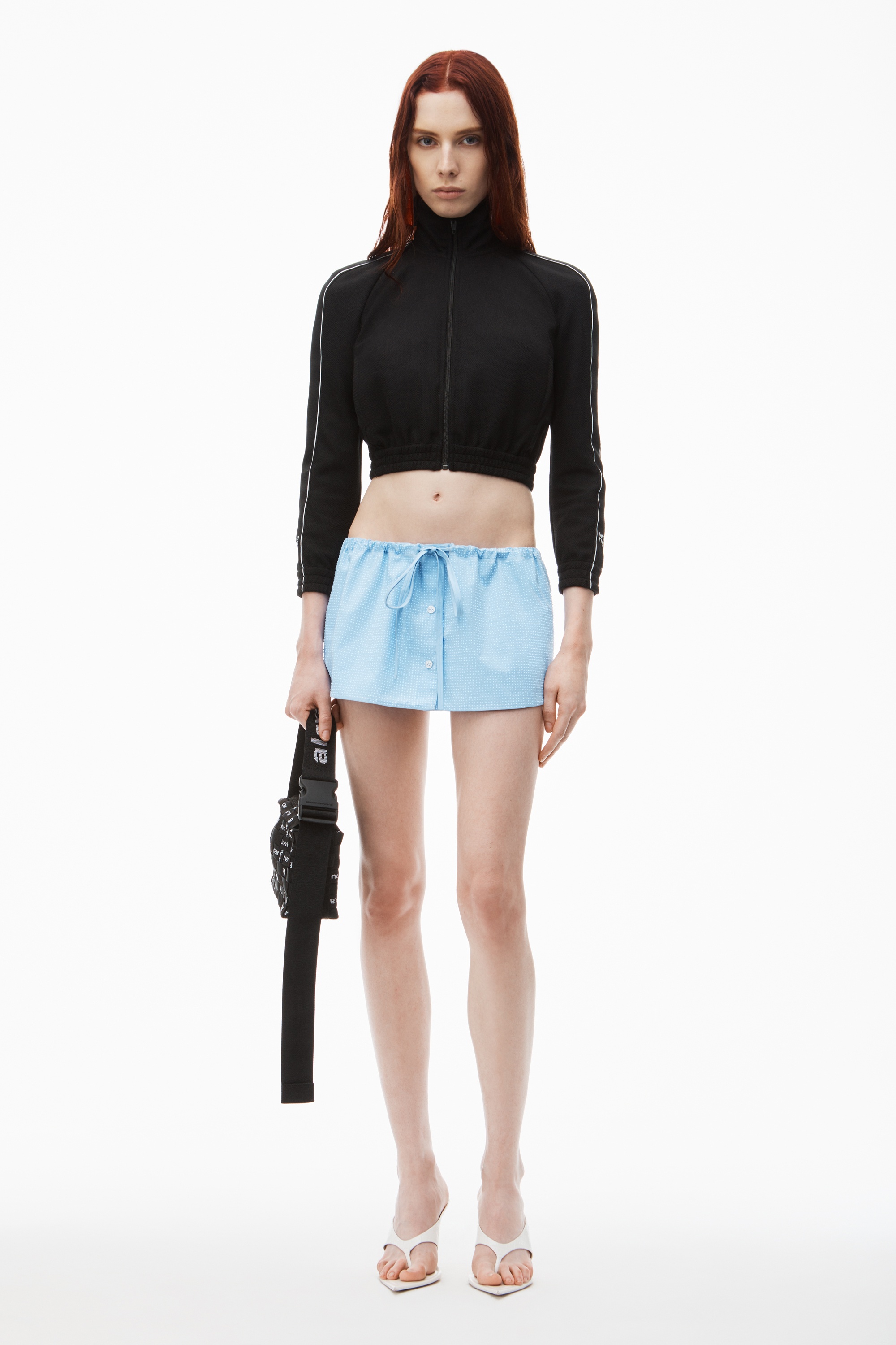 指輪・リング Alexander Wang Drawstring skort with crystal hotfix Alexander Wang Drawstring Skort in Crystal Hotfix Poplin