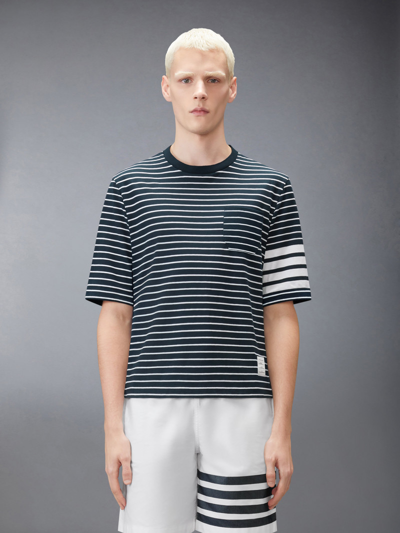 Thom Browne JERSEY 4-BAR KNIT POCKET TEE outlook