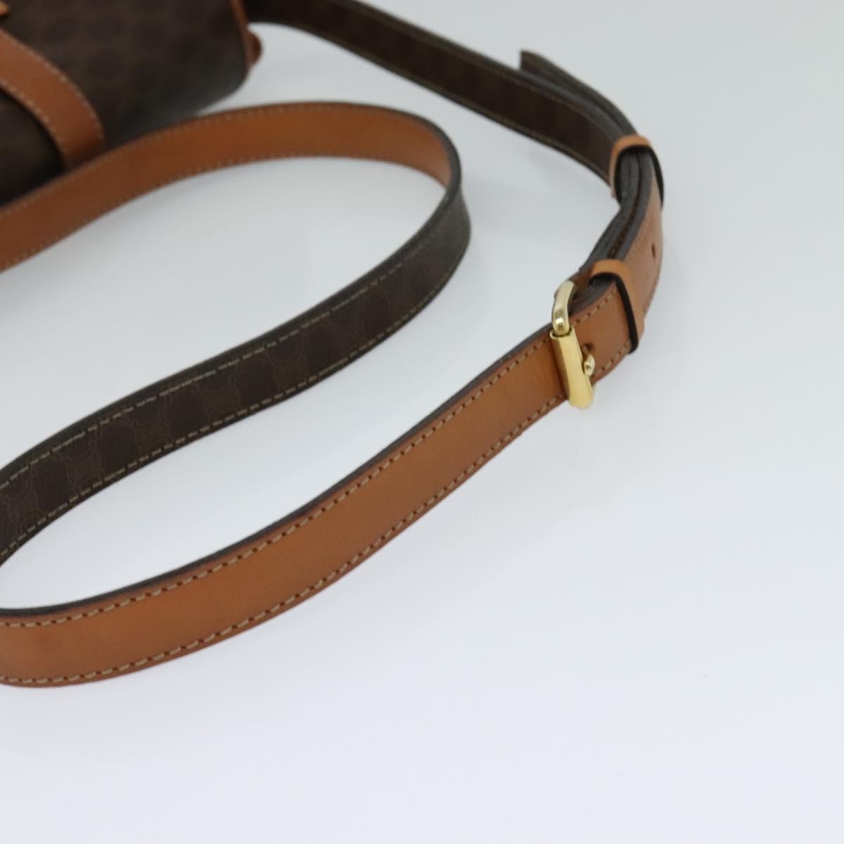 CELINE Macadam Canvas Shoulder Bag Pvc Brown Gold - 7