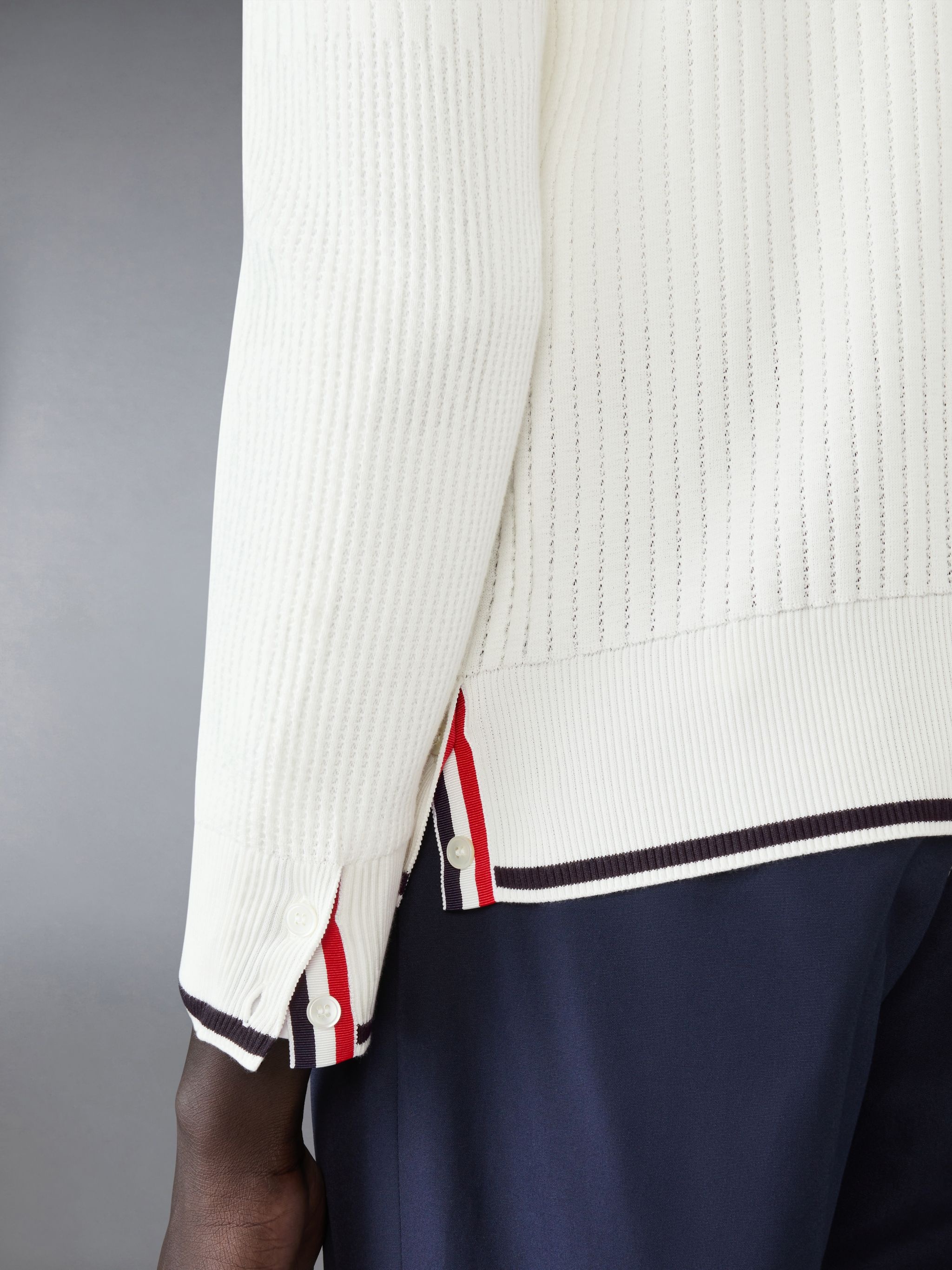 Half & Half 4-Bar Relaxed Fit V Neck Cardigan - 4
