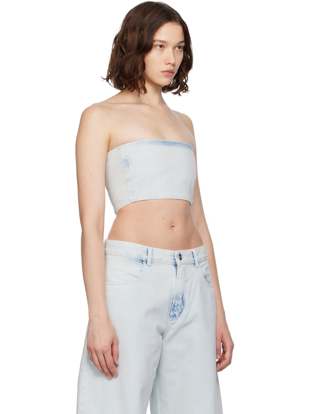 Blue Bustier Denim Top - 2