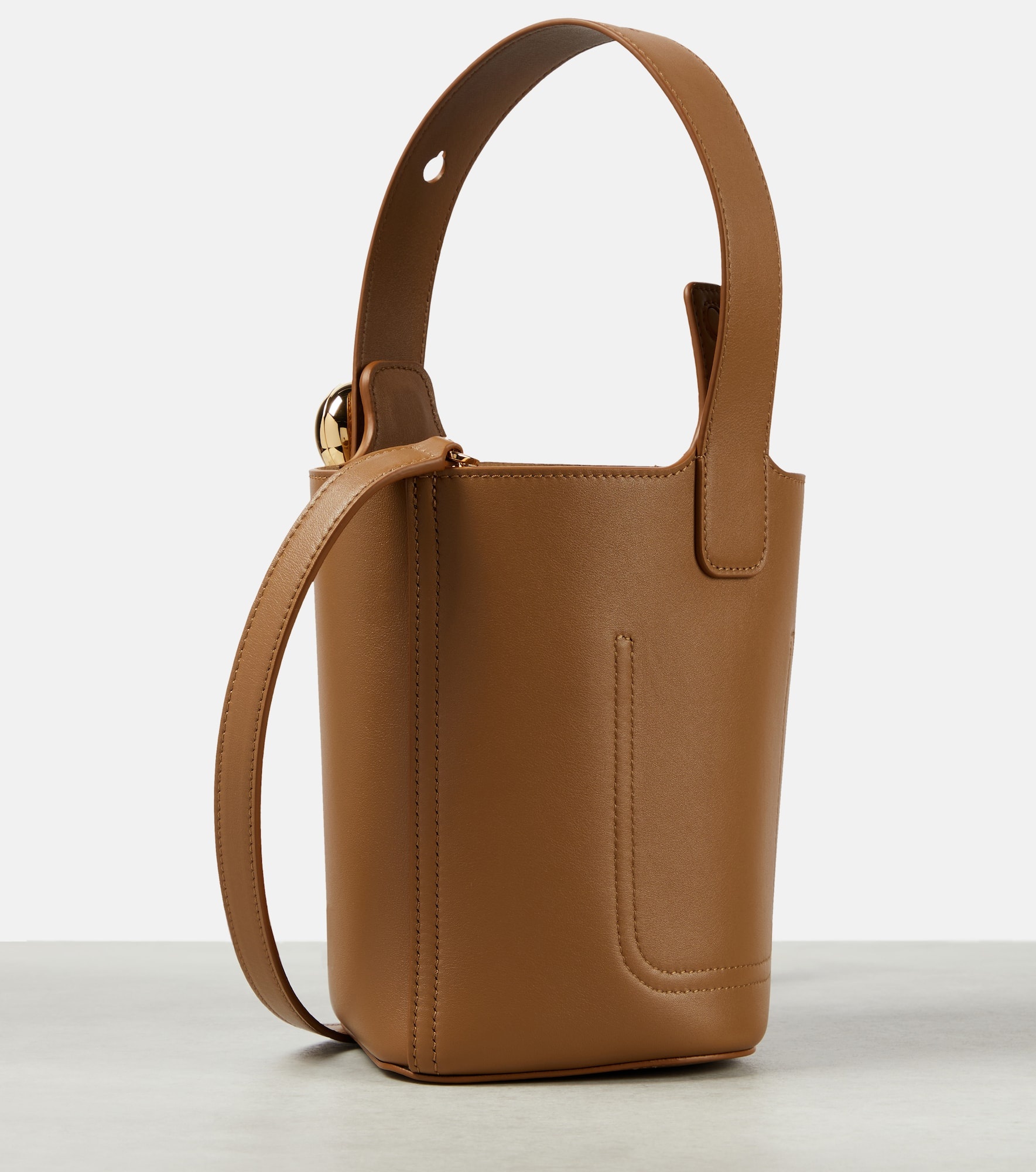 Pebble Mini leather bucket bag - 4