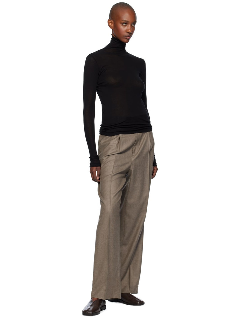 AURALEE Black High Gauge Sheer Rib Turtleneck outlook