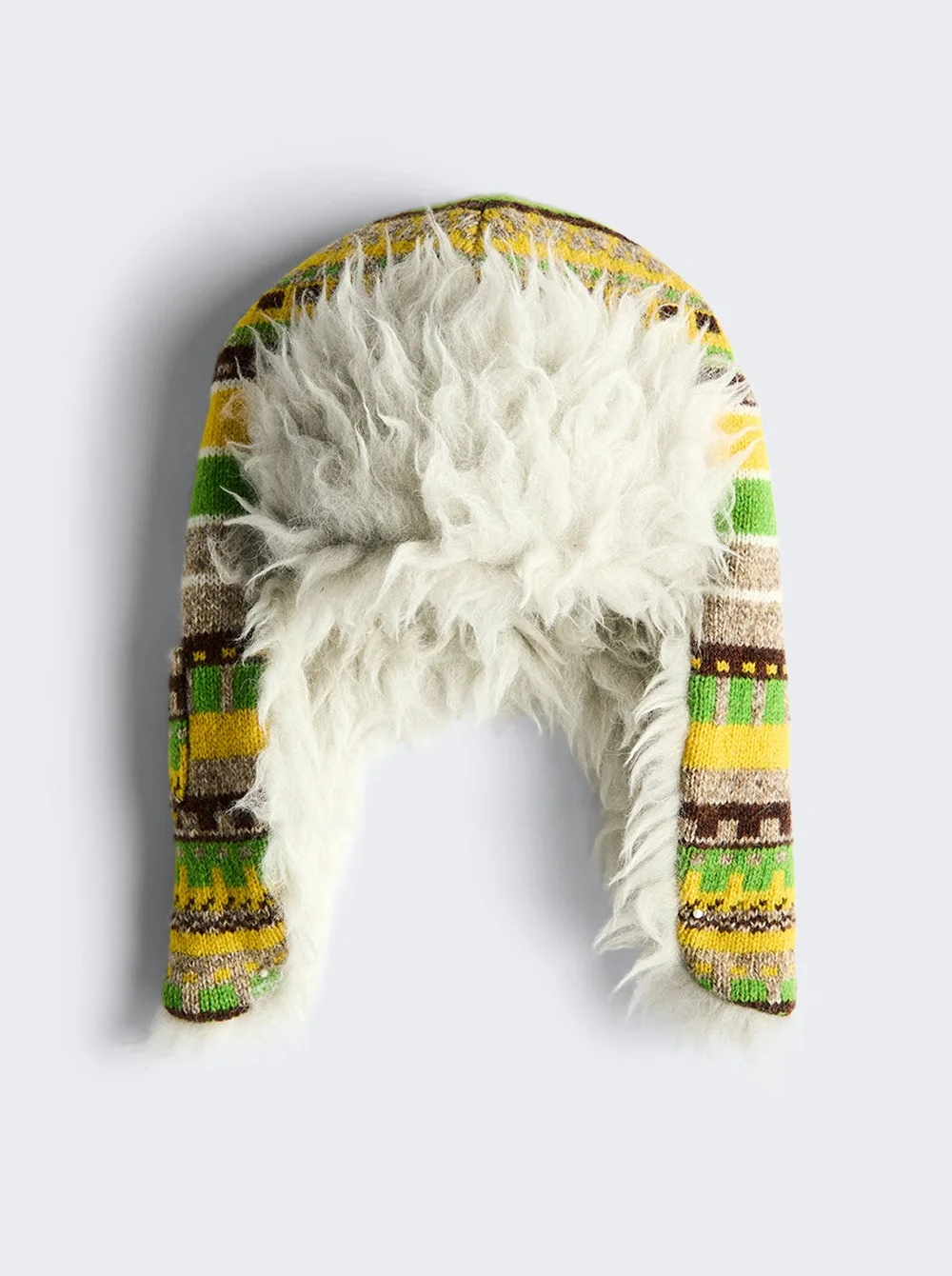 Woolen-trim Striped Hat Marigold - 1