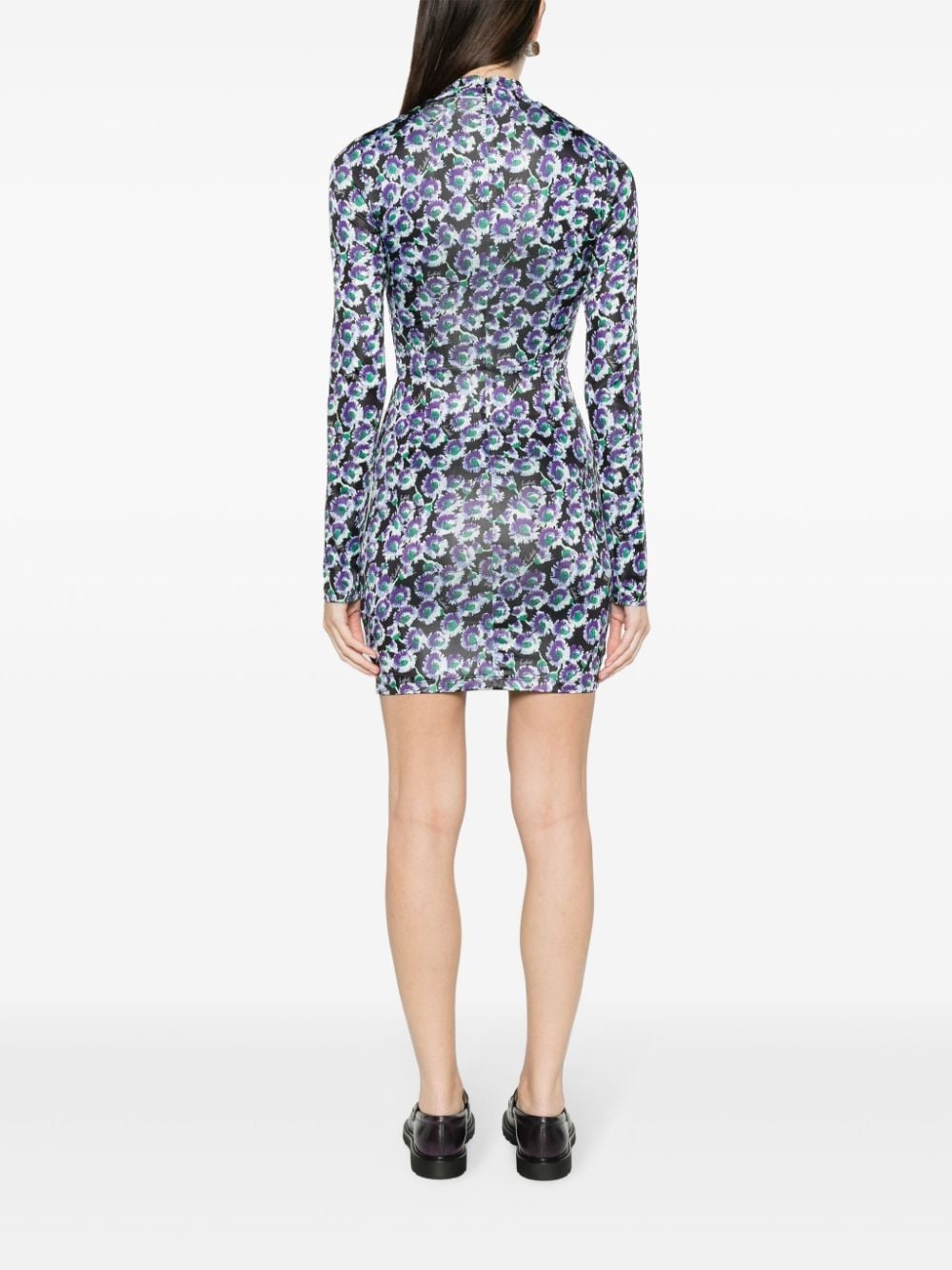 floral-print ruched minidress - 4