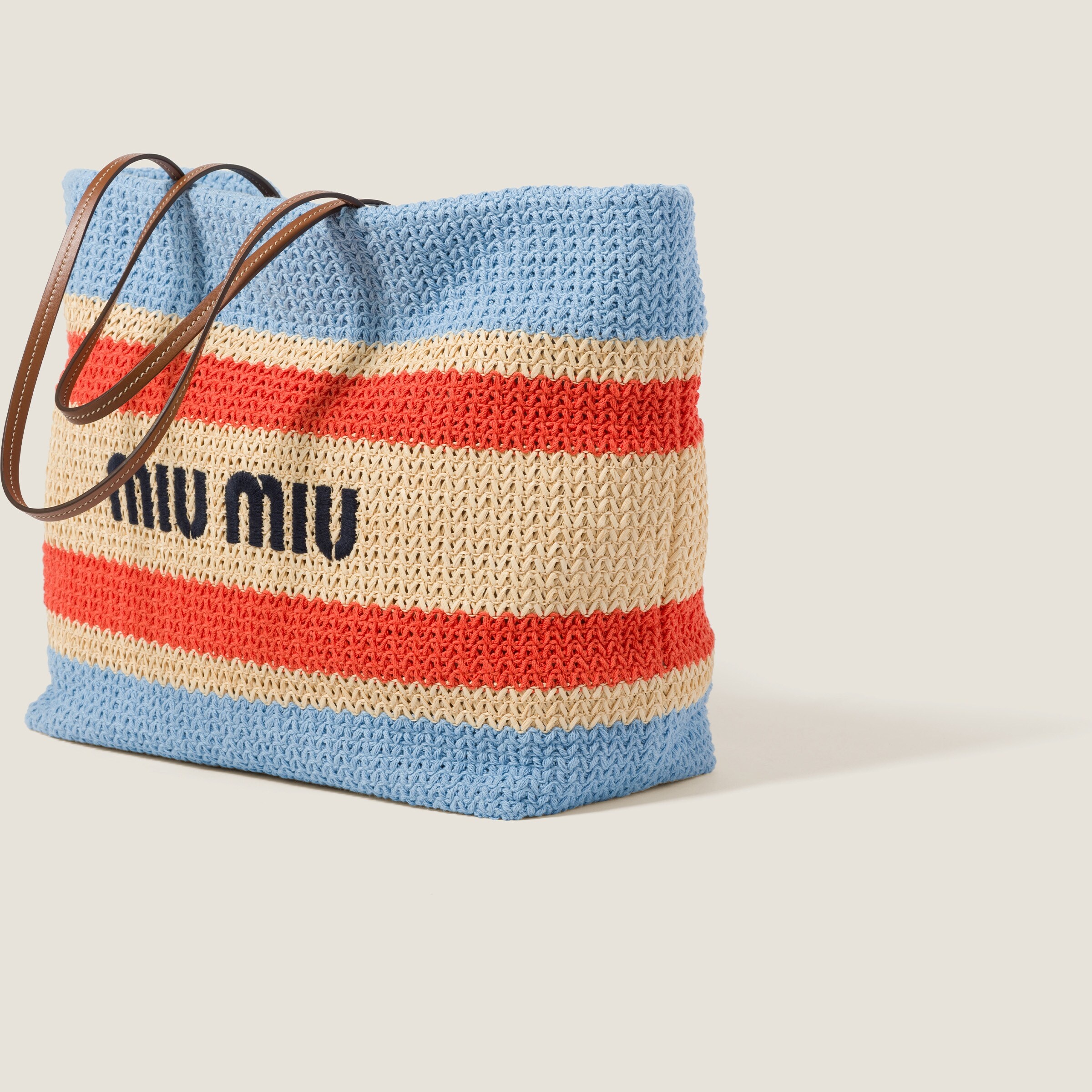 Miu Miu Woven fabric tote bag | miumiu | REVERSIBLE