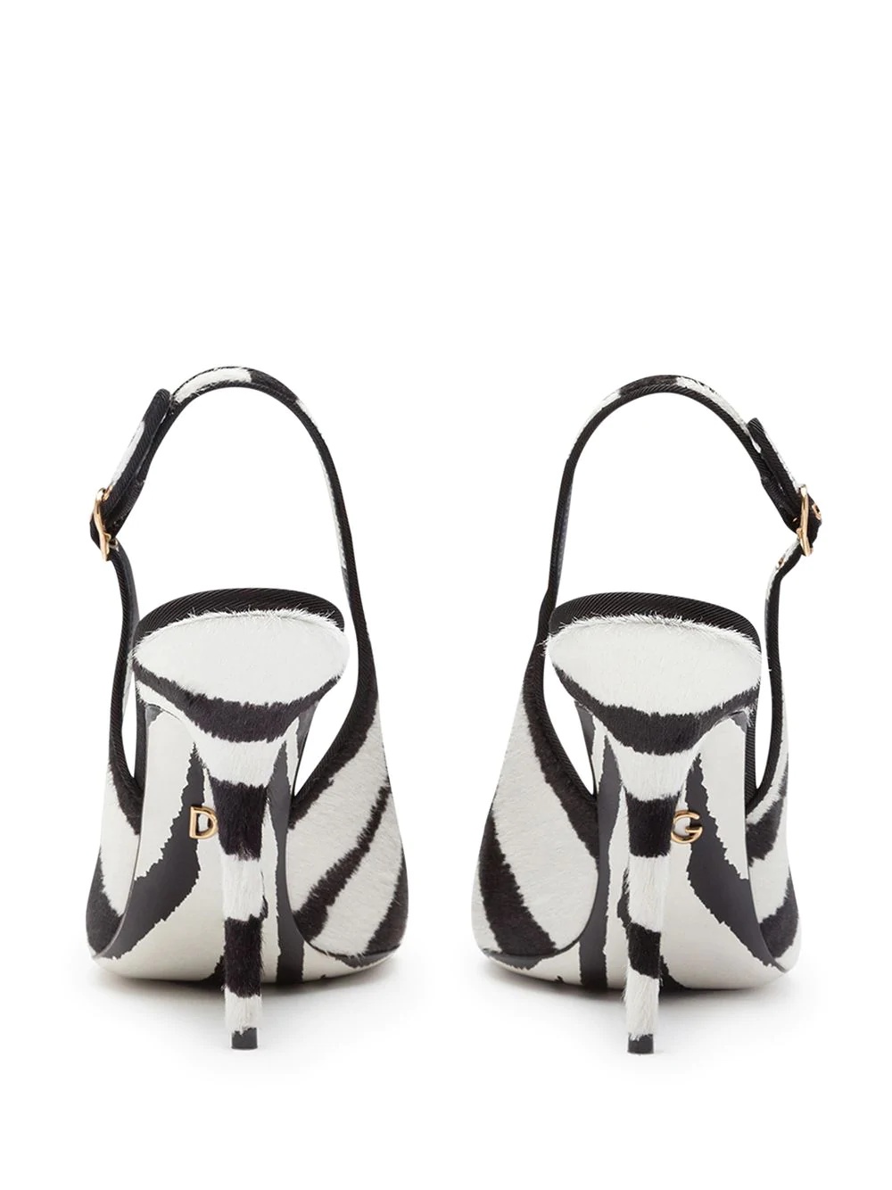 zebra-print slingback pumps - 3