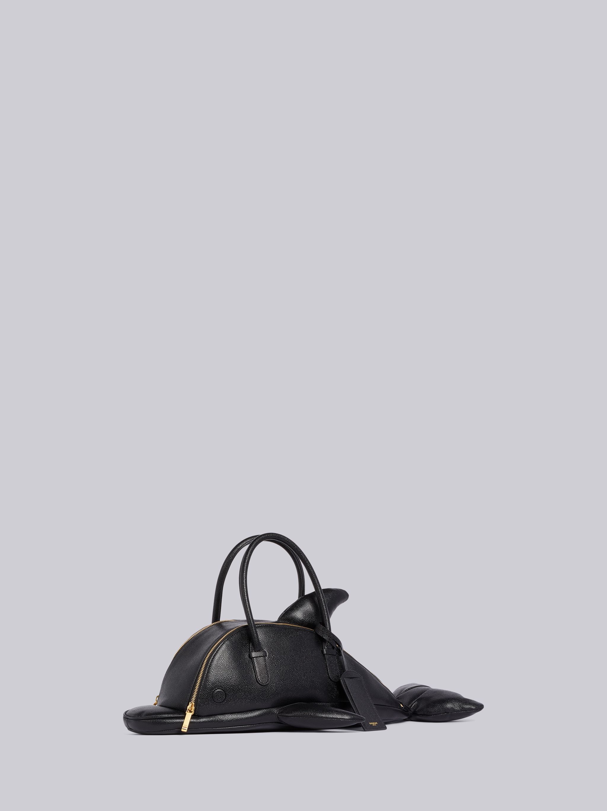 Black Pebbled Dolphin Bag - 3