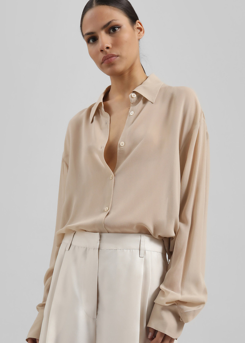 Peri Silk Georgette Shirt - Beige 7