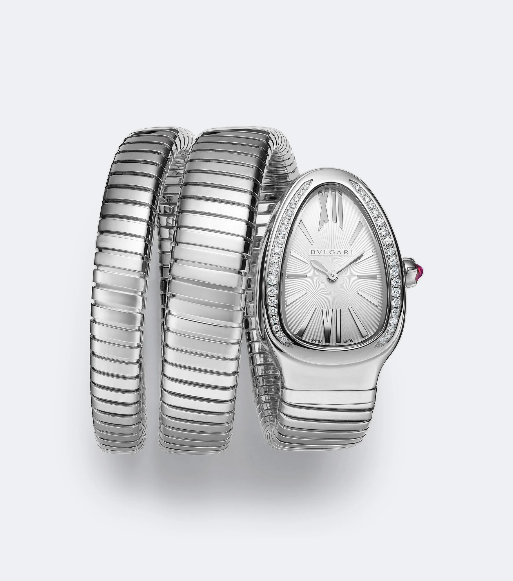 Serpenti Tubogas embellished stainless steel watch - 1