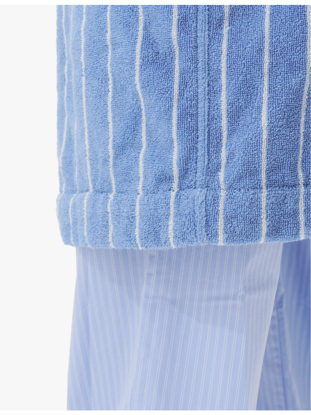 Striped shawl-collar organic-cotton robe - 4