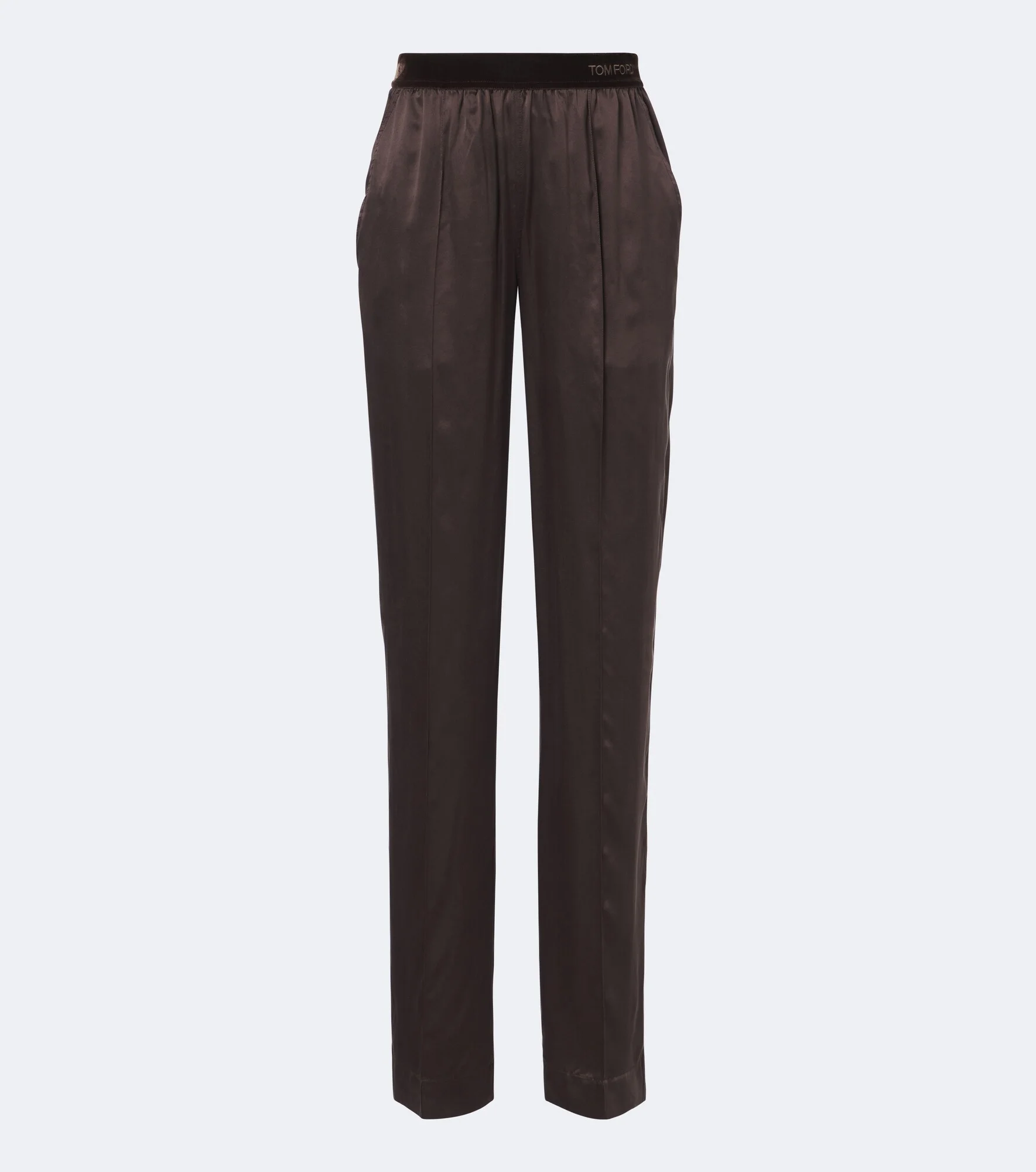 Silk satin straight pants - 1