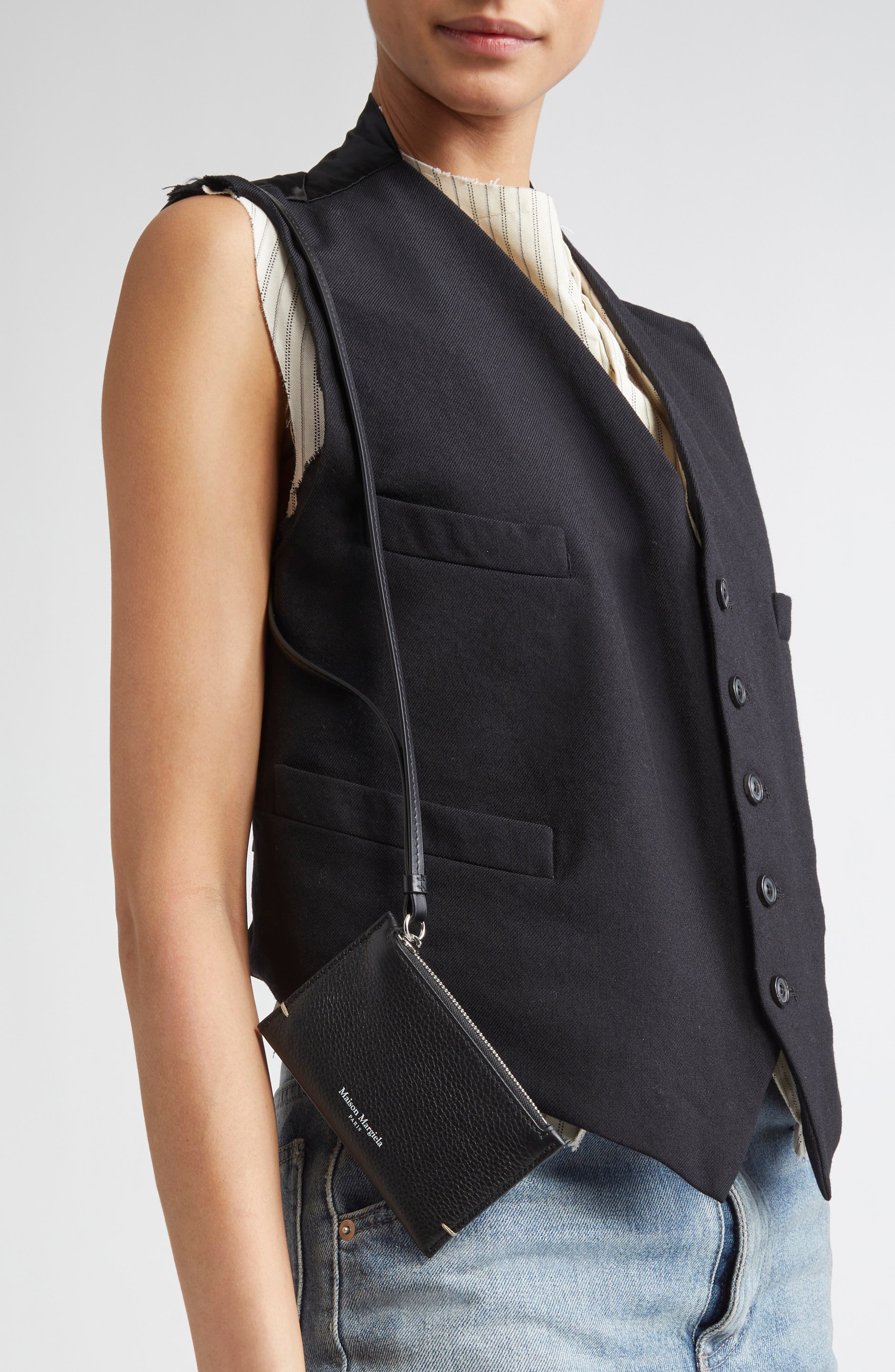 Maison Margiela Small MM4 Leather Pouch in Black/Black/Black at Nordstrom - 2