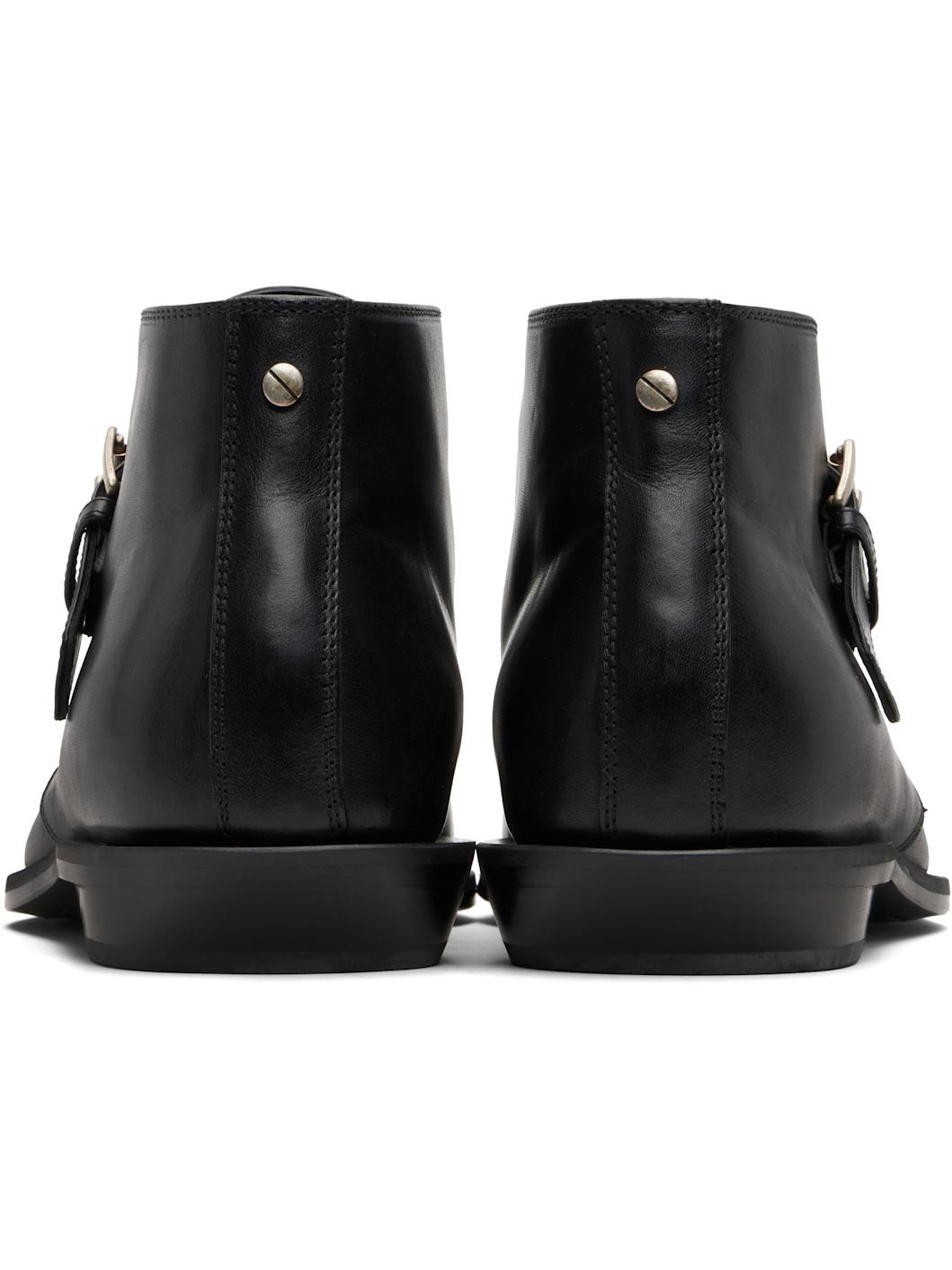 Black Yan Pointy Micro Heel Ankle Boots - 2