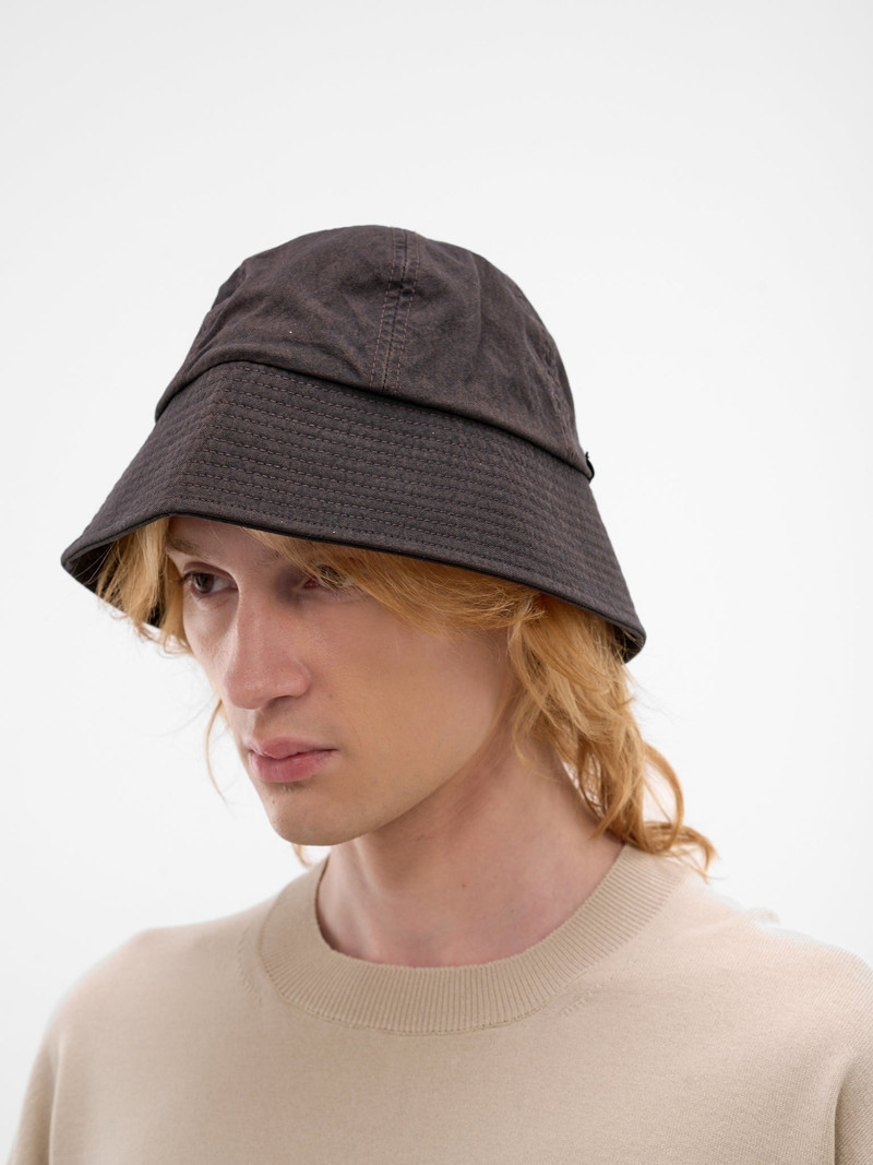 Comme des Garçons Homme Brown Nylon Logo Bucket Hat outlook