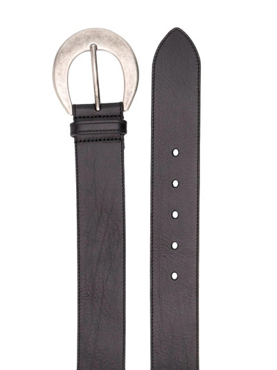 SAINT LAURENT moon-buckle wide belt outlook