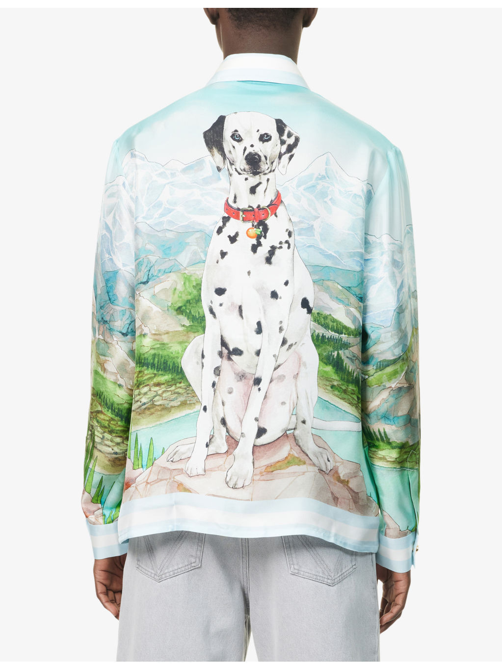 Dalmatian a la Montagne Classic Long-Sleeve Silk Shirt - 4