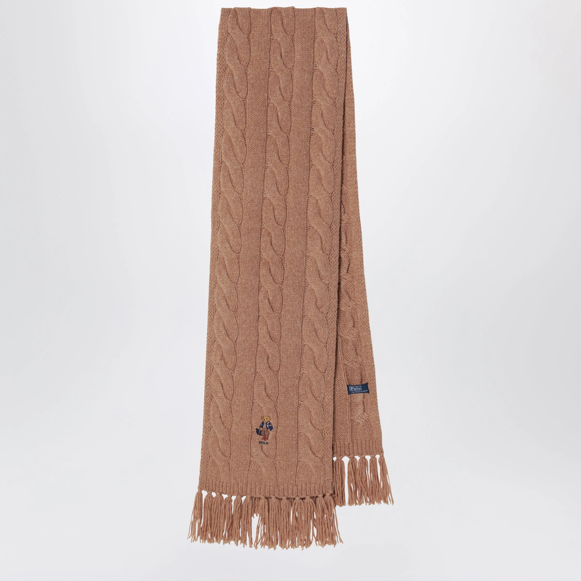 Polo Bear camel wool scarf - 1