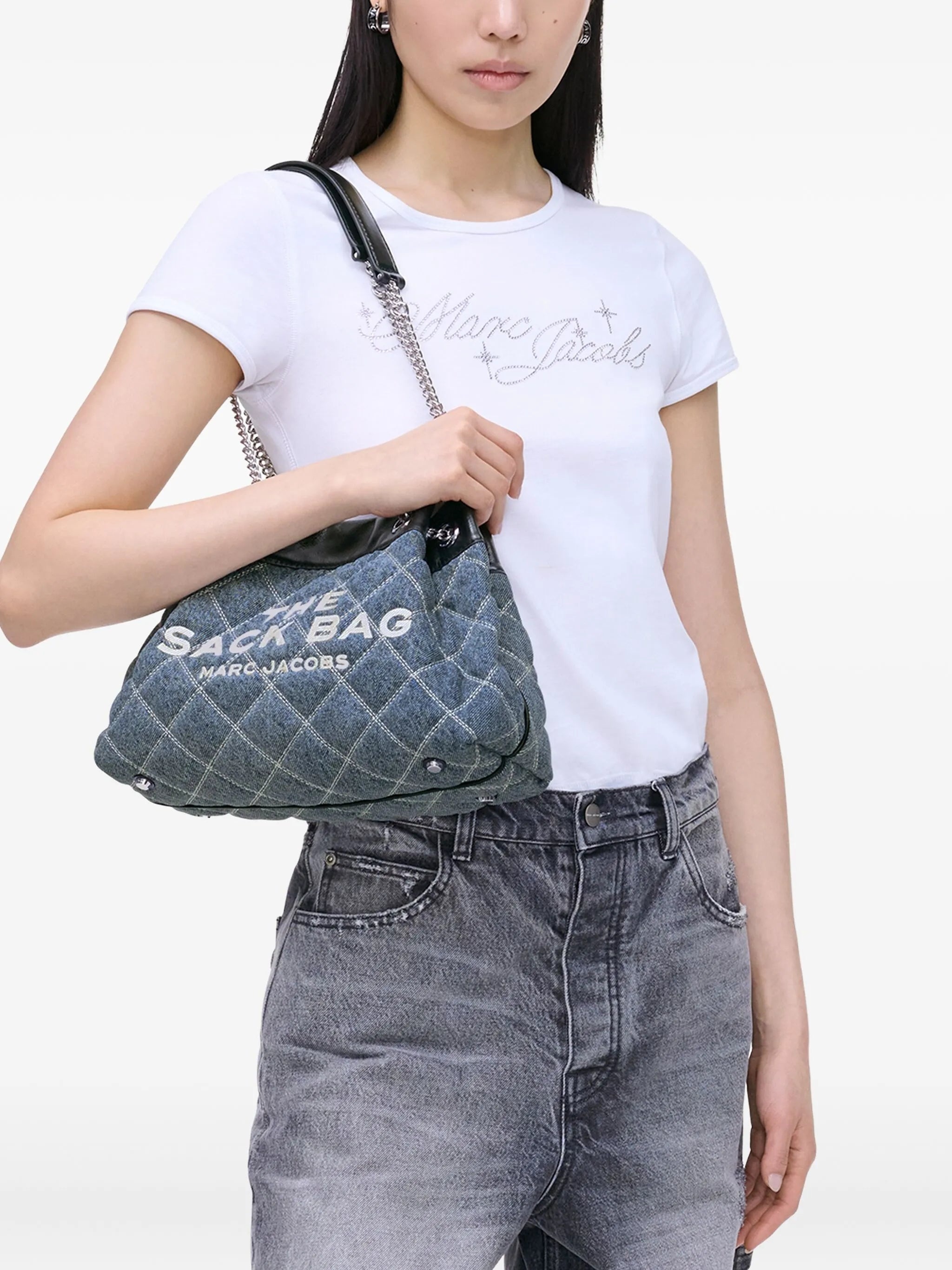 Marc Jacobs The Quilted Denim Chain Sack Bag - 2